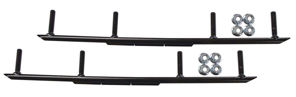 Red XT Snowmobile Skis with 10" Round Bars Complete Kit I72577