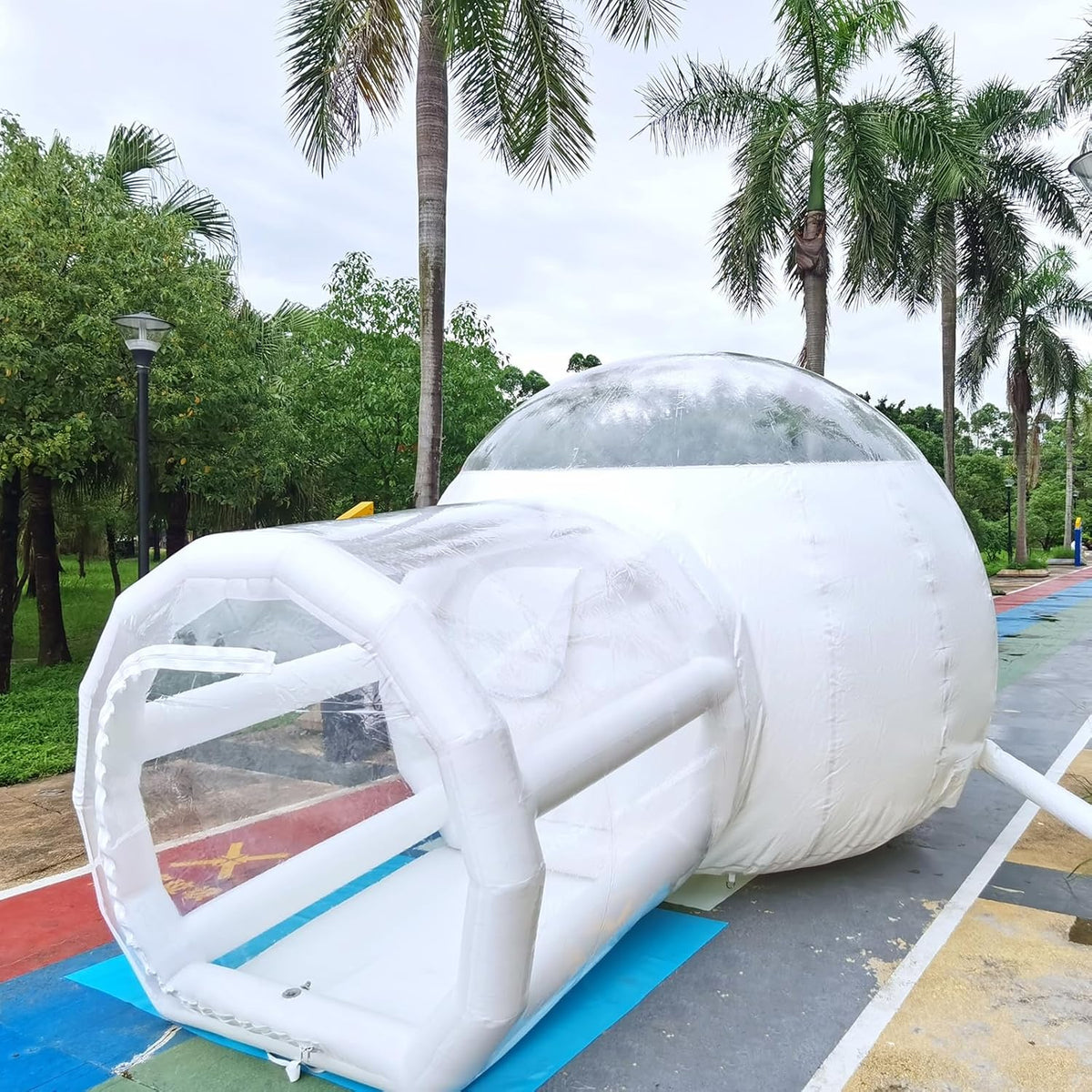 Clear Dome Inflatable Camping Tent with Air Blower Y26436