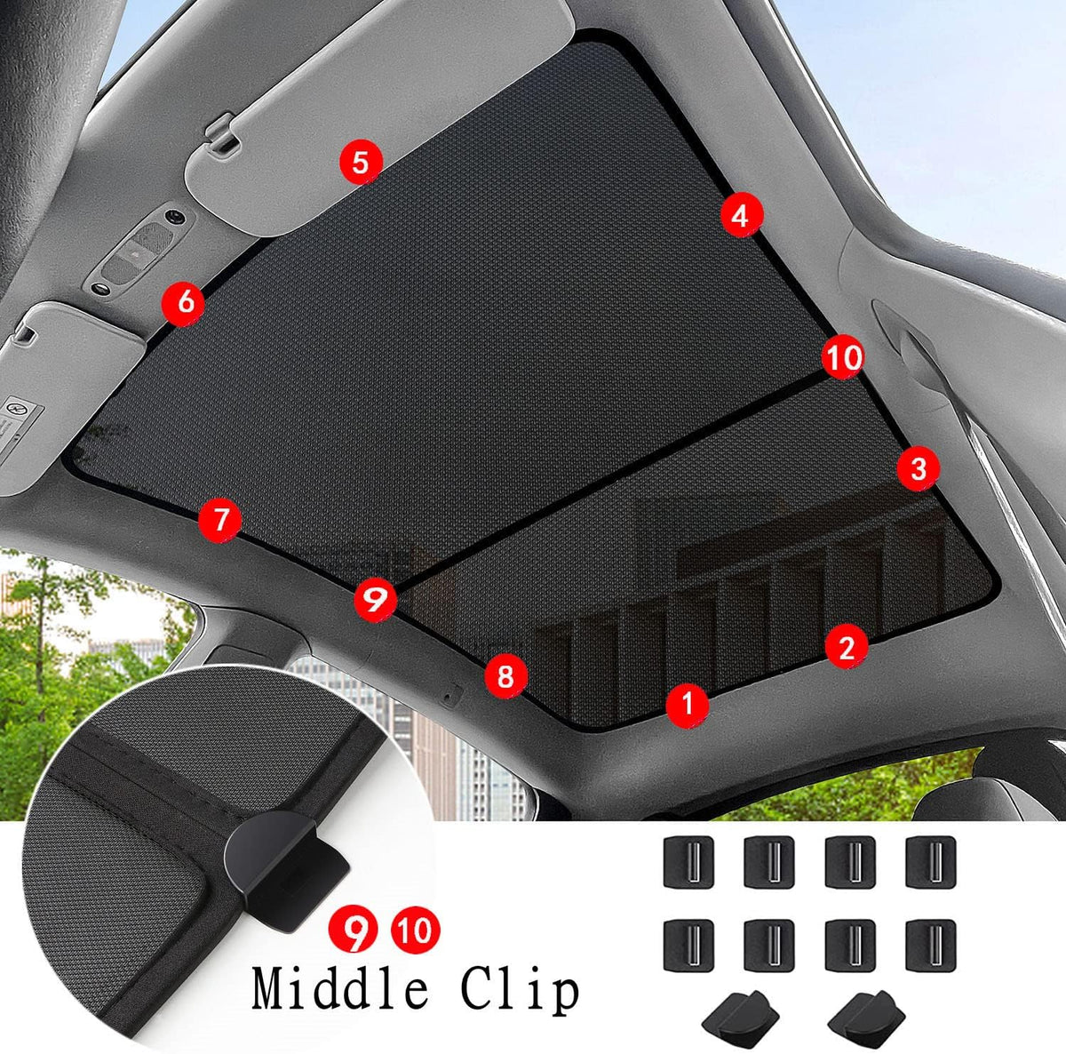 Sunshade Roof Windows Shade Set of 2 T547