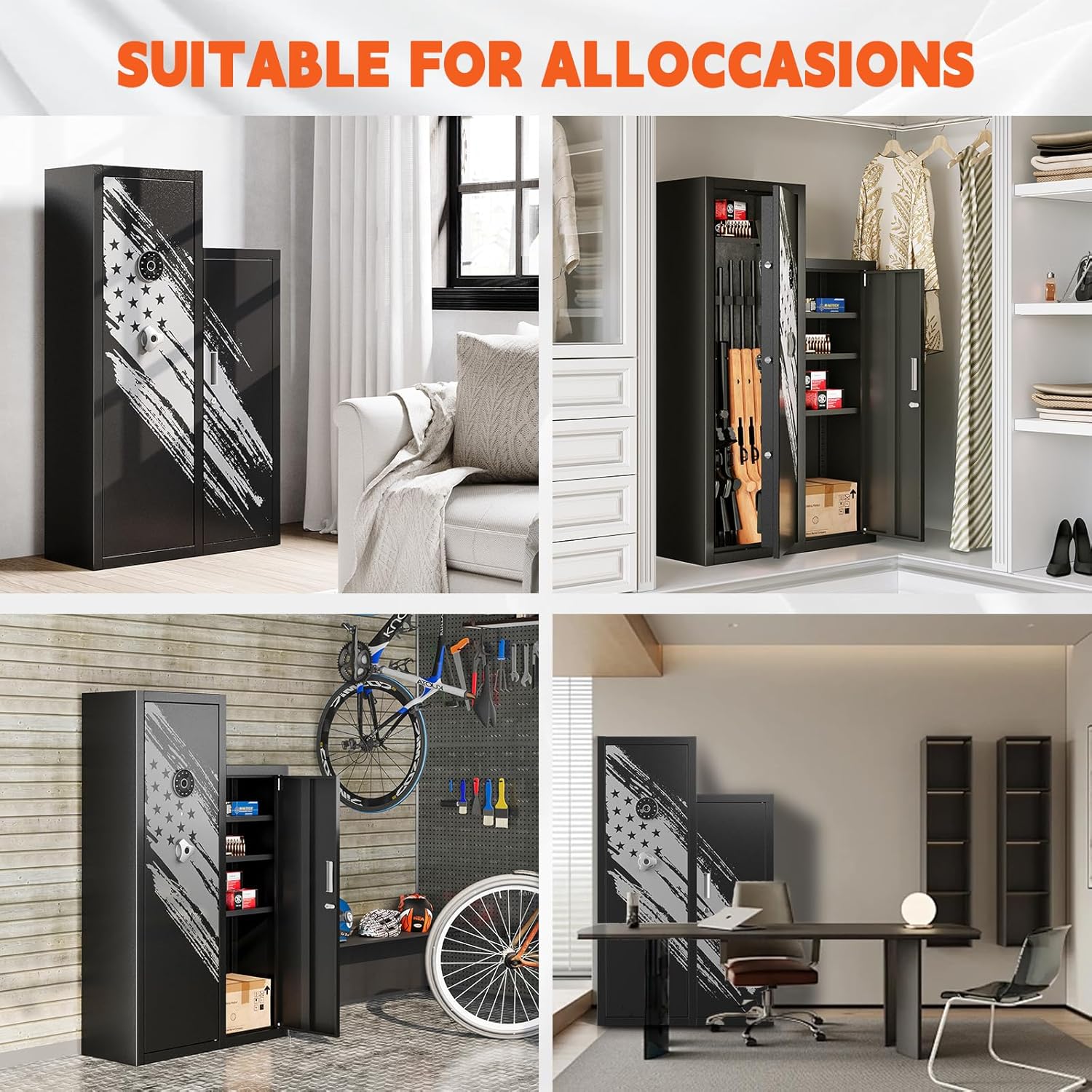 8-12 Rifle Gun Safe with Detachable Gun Racks A528228