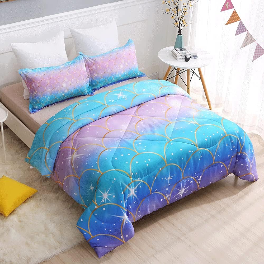 Purple Blue 3 Pieces Twin Size Comforter Set T275104