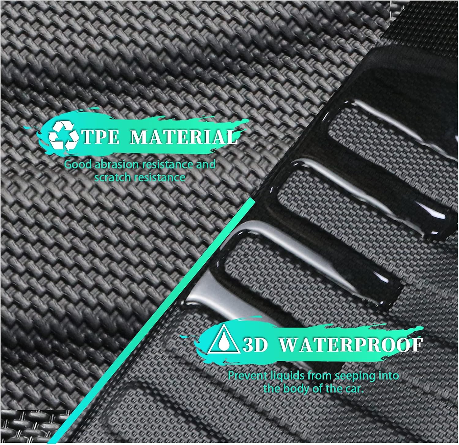 3PCS Waterproof Rubber Floor Mats for Tesla Model 3 Trunk Liner C39177