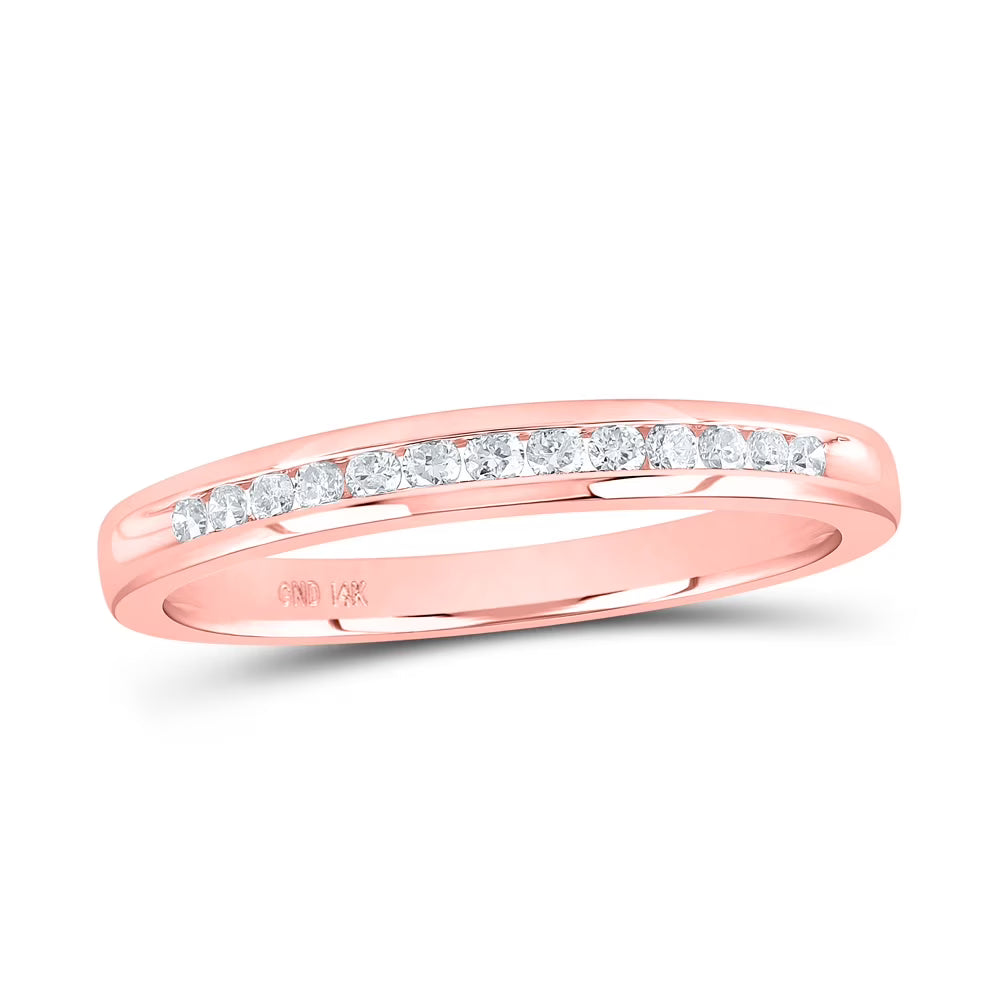 14kt Rose Gold Diamond Band Ring Size 7 E63728