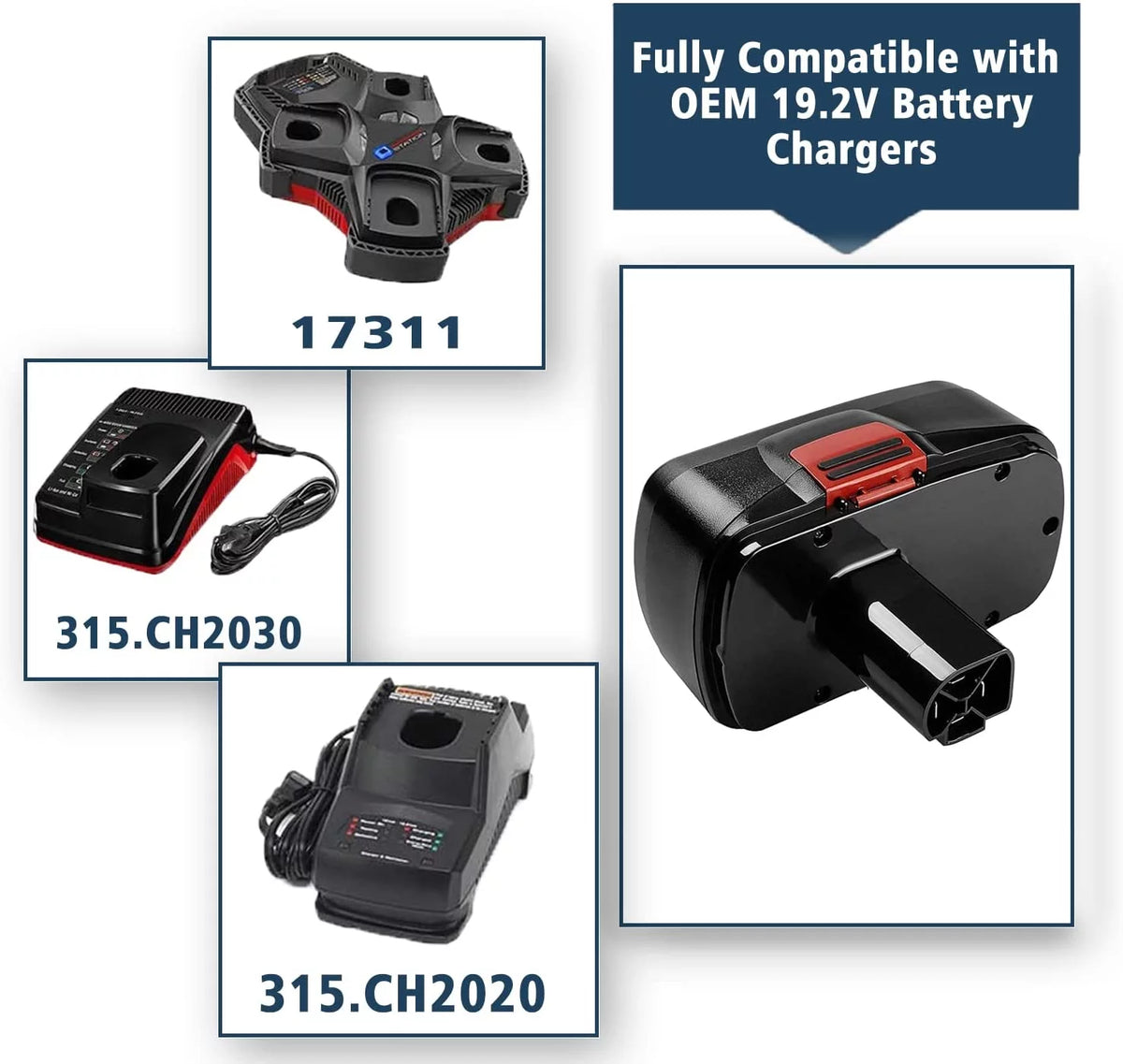 2 Packs Replacement Battery Compatible with Craftsman 19.2 Volt C3 Cordless Tools V666626