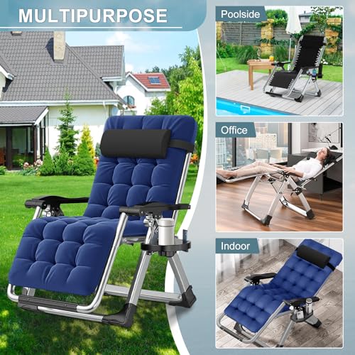Zero Gravity Folding Lounge Chair with Removable Cushion E3548