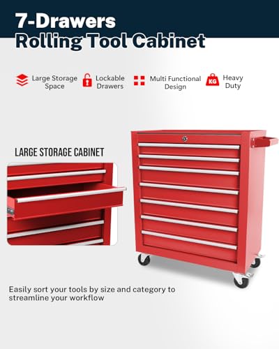 Black 5-Drawer Rolling Tool Chest E8693