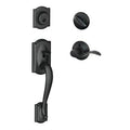 Matte Black Handleset with Single Cylinder Deadbolt and Accent Door Lever Q283884