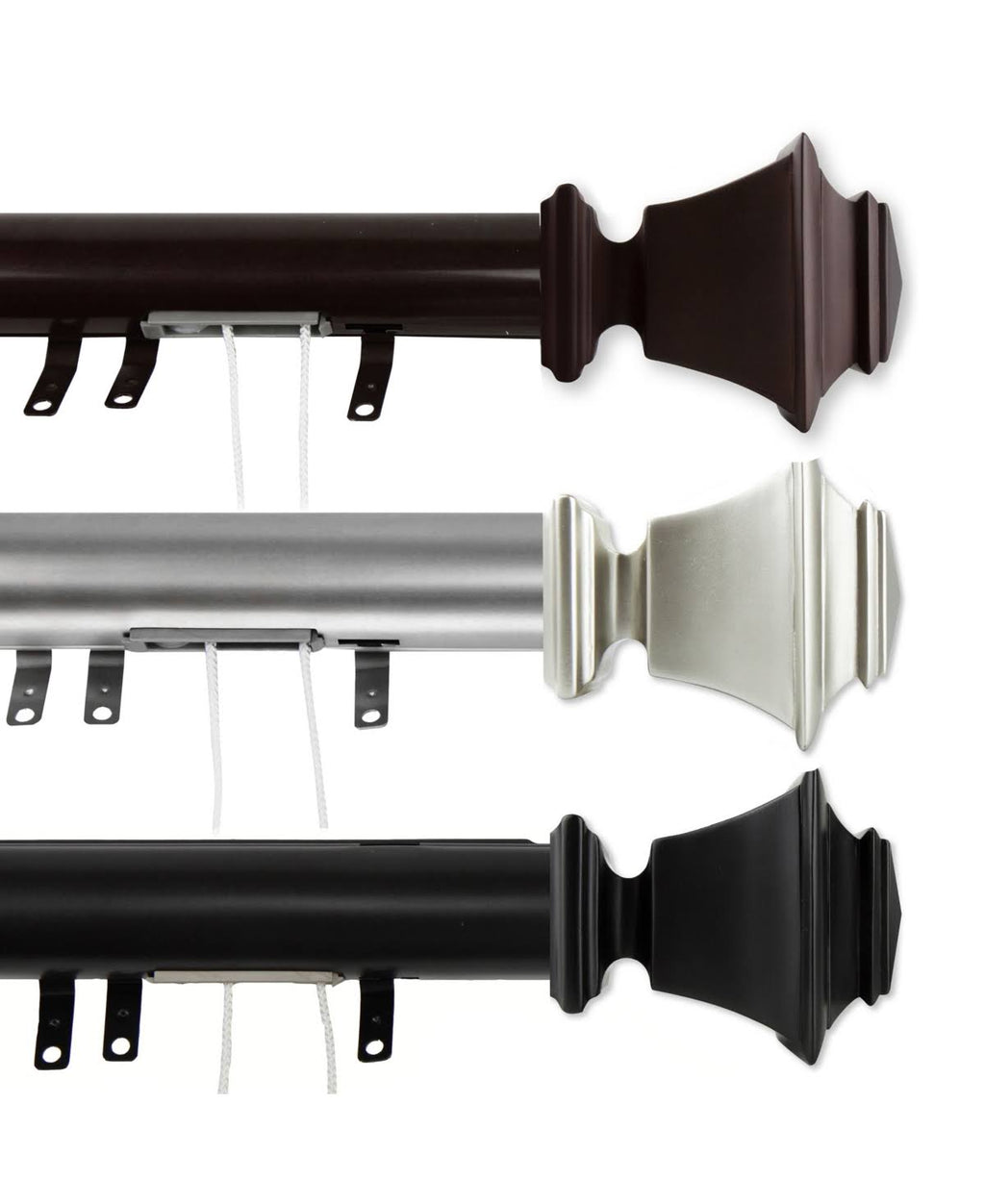 Satin Nickel Decorative Traverse Rod with Sliders R426