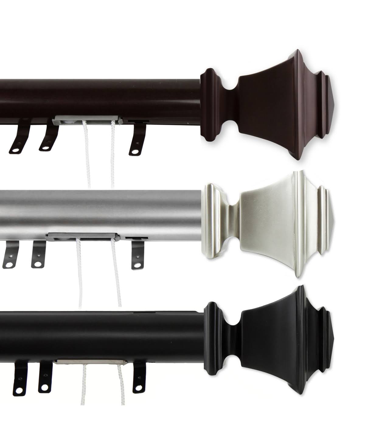 Satin Nickel Decorative Traverse Rod with Sliders R426