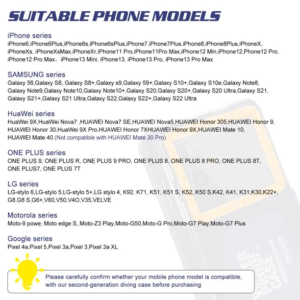 Waterproof UnderWater Case for Samsung Galaxy Note20 Ultra 5G and all Phones Up to 6.9 Inch with Lanyard X21734