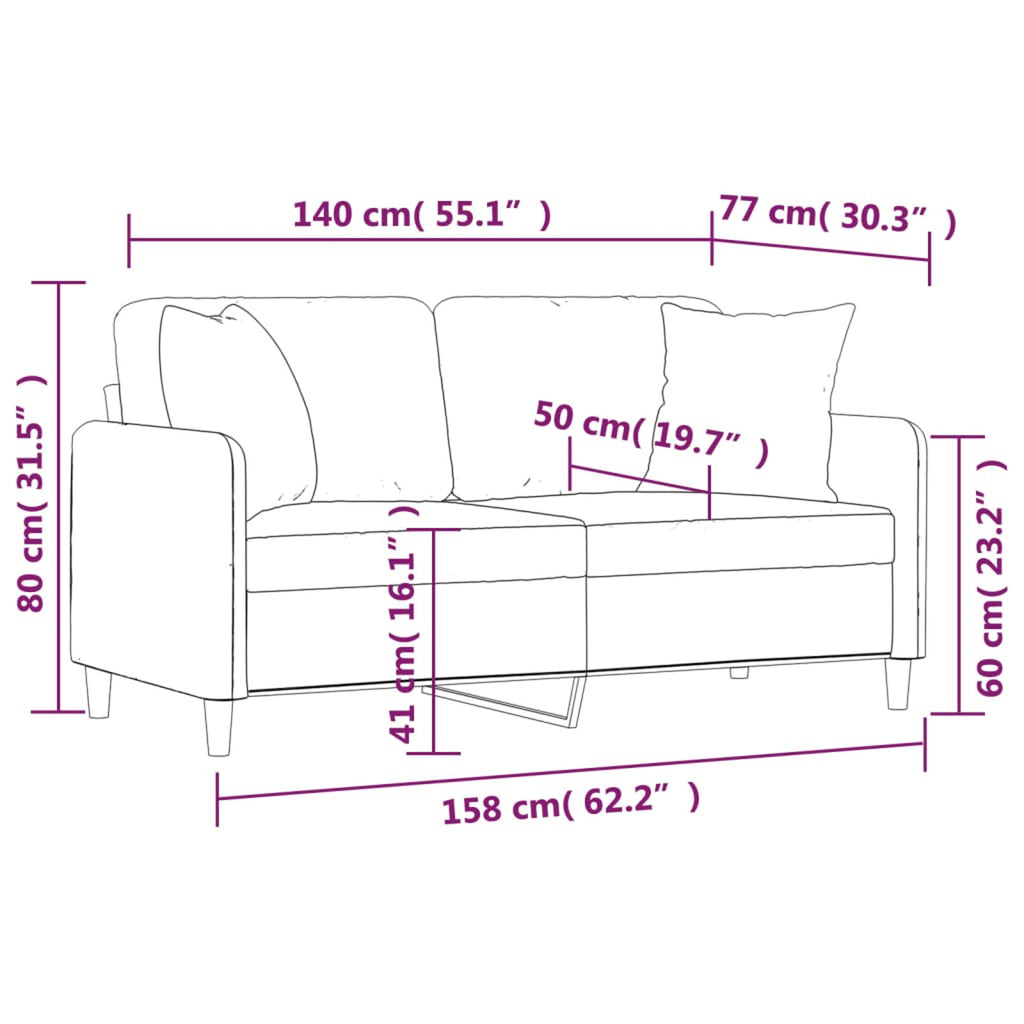 2-Seater Sofa Dark Gray Fabric Y939