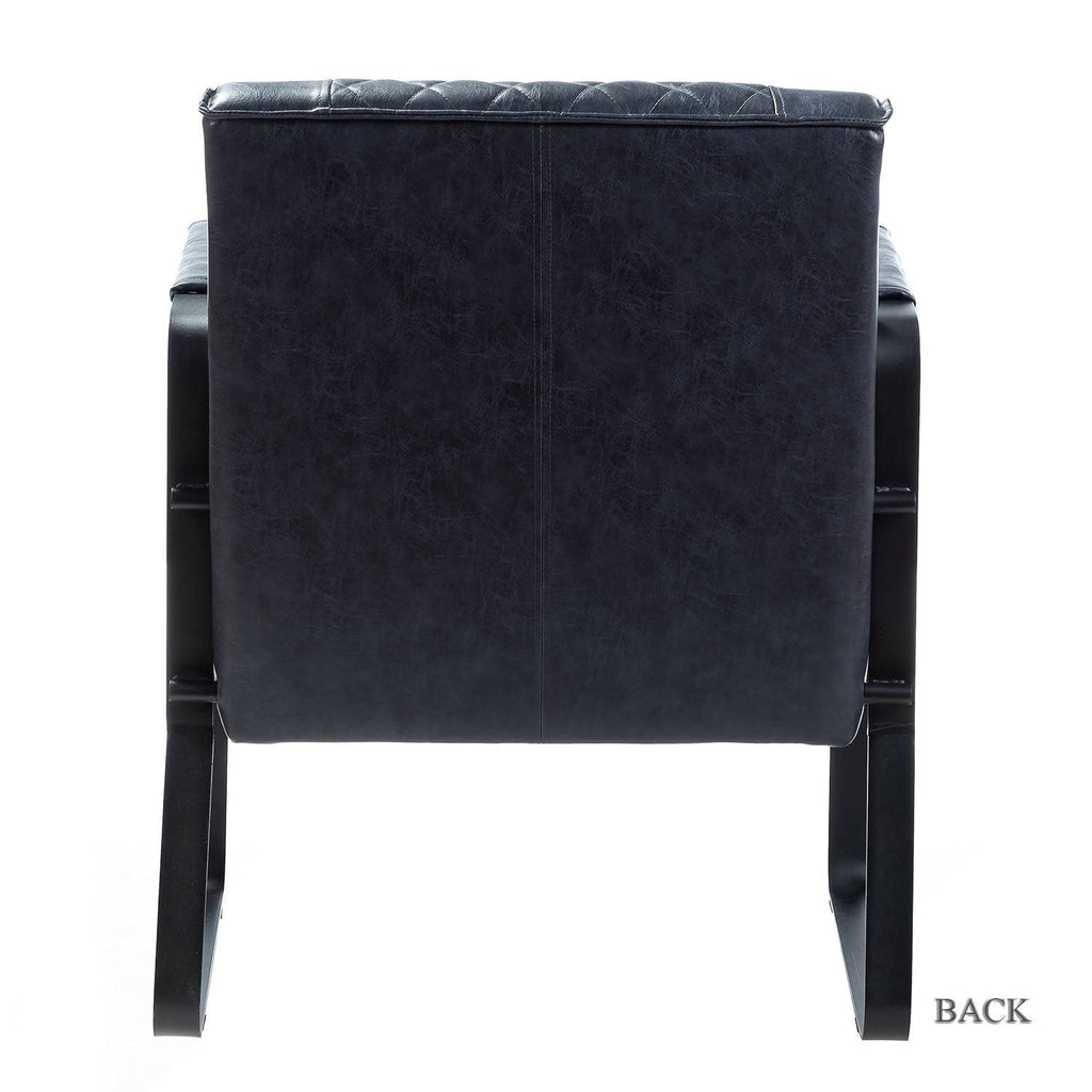 Blue PU Tufted Back Chair U202669