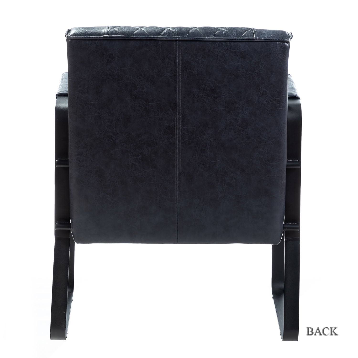 Blue PU Tufted Back Chair U202669