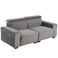 Dark Gray Velvet Two-Seater Sofa with Side Pockets P153351