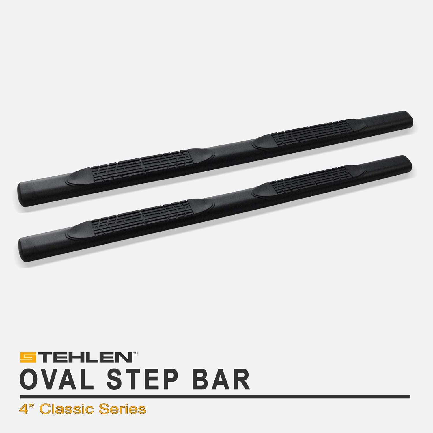 4 Oval Side Step Nerf Bars Matte Black W253