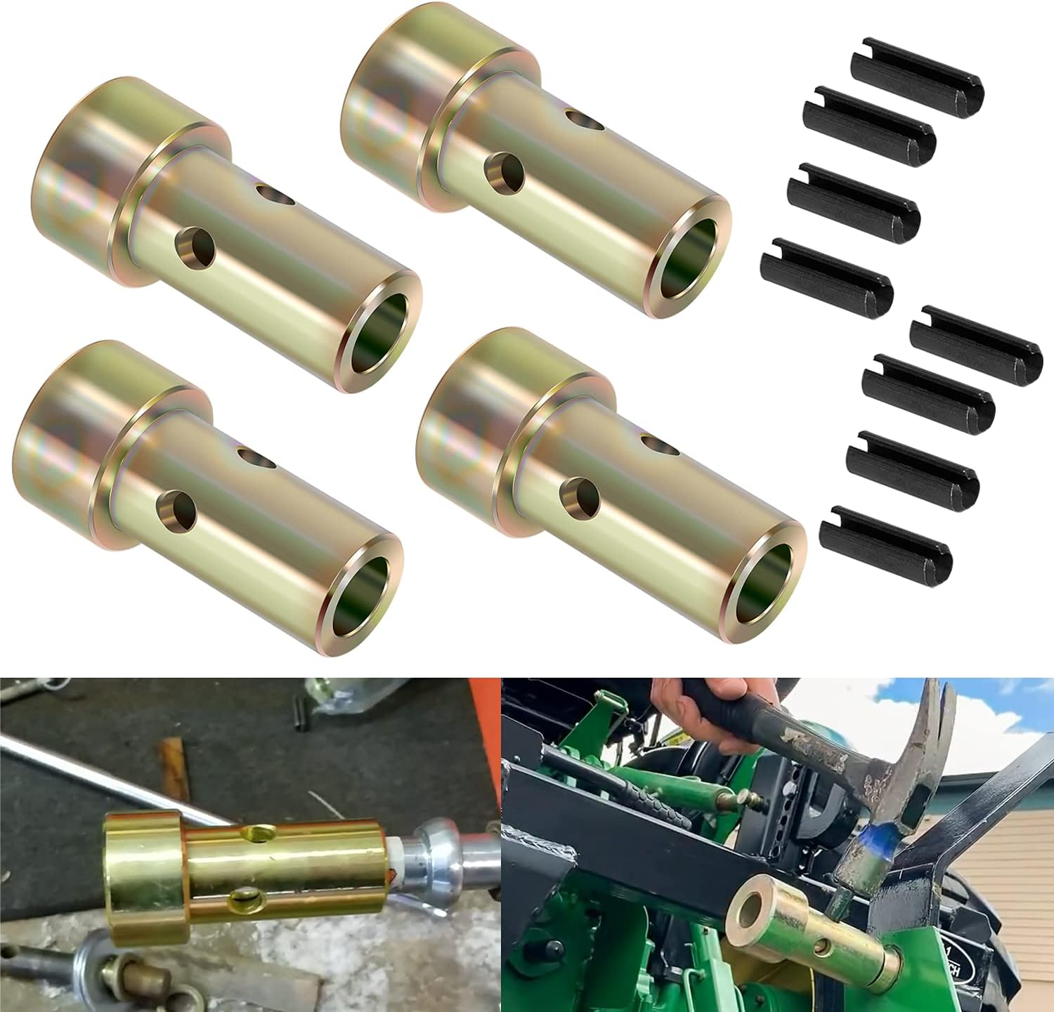 2 Pairs Cat 2 Quick Hitch Adapter Bushings Set for Category II 3-Point Tractor U991887