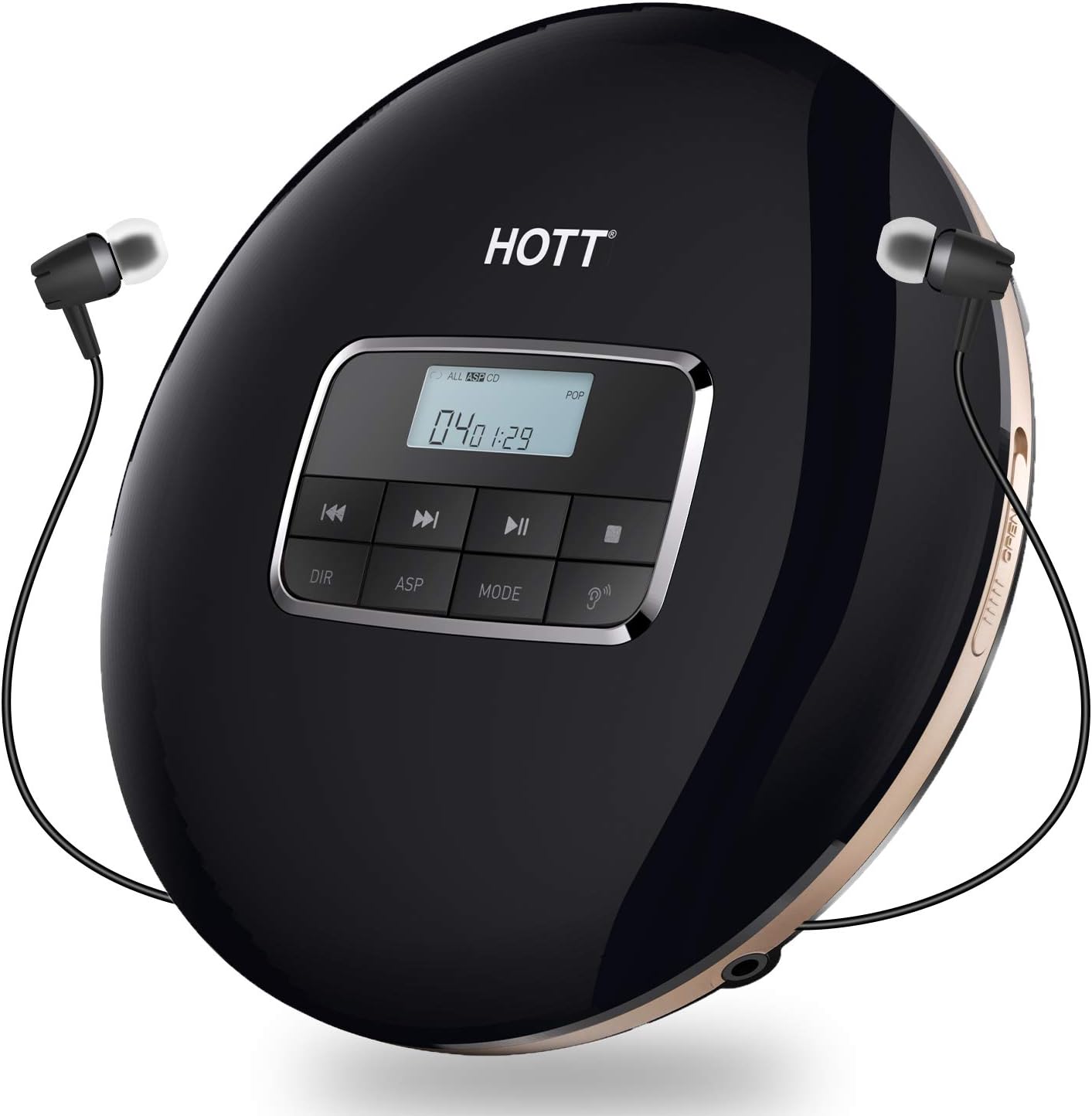 Portable CD Player with LCD Display Anti-Skip Headphones USB Cable Black Pack of 2 X771