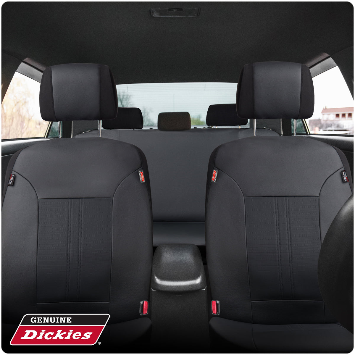 3 Piece Vegan Leather Seat Covers Black V21338