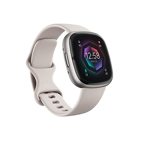 Lunar White/Platinum Advanced Health Smartwatch with ECG, SpO2, 24/7 Heart Rate and GPS A1383