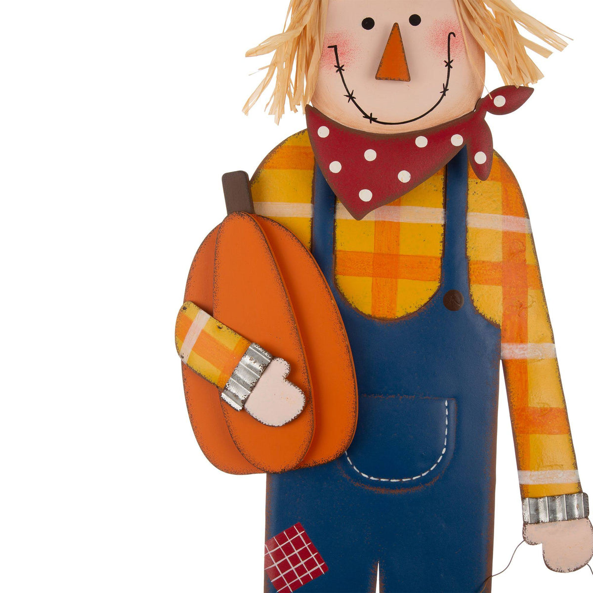 Orange and Blue Scarecrow Yard Stake Sign Decor P9973