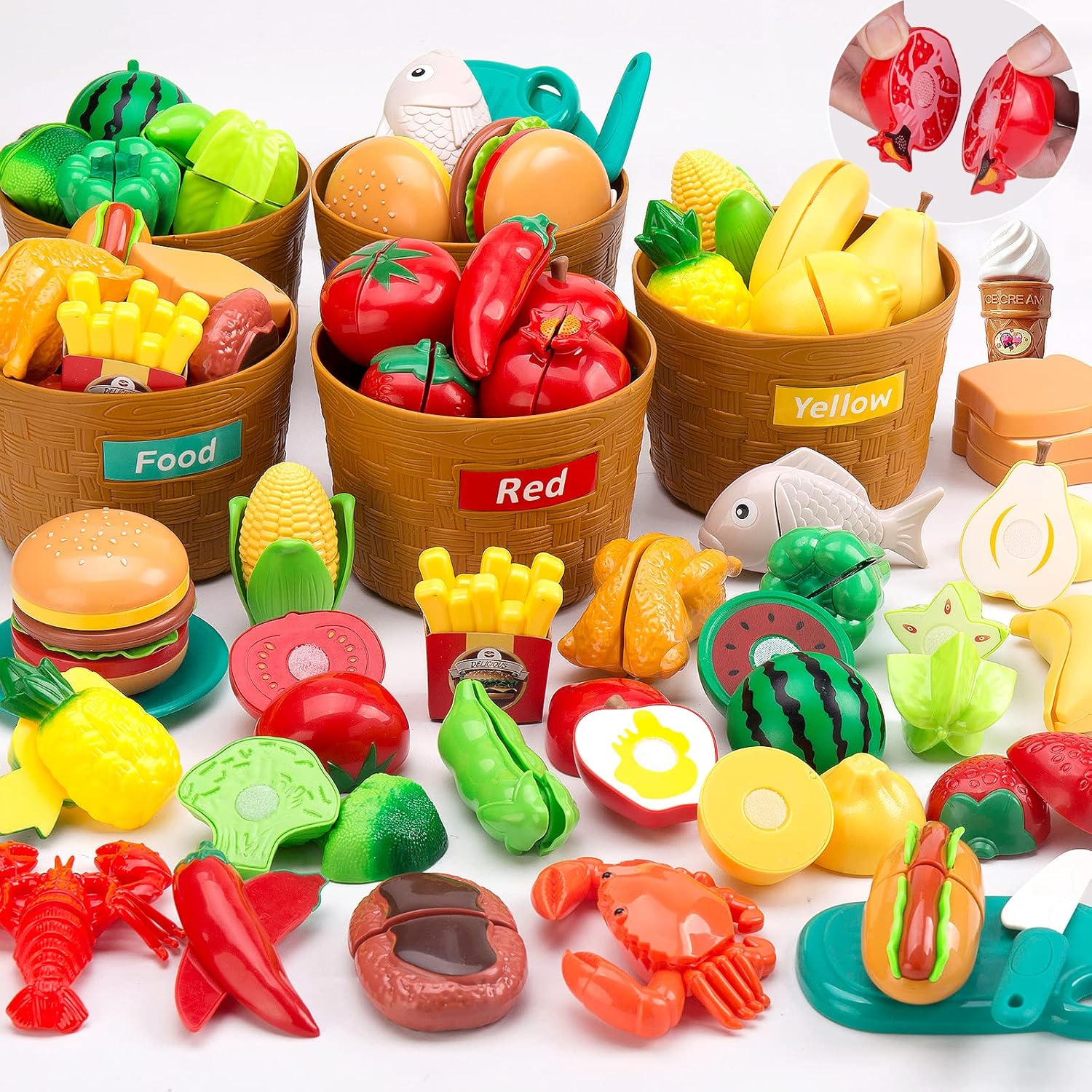70 Pieces Pretend Play Food Set T778191