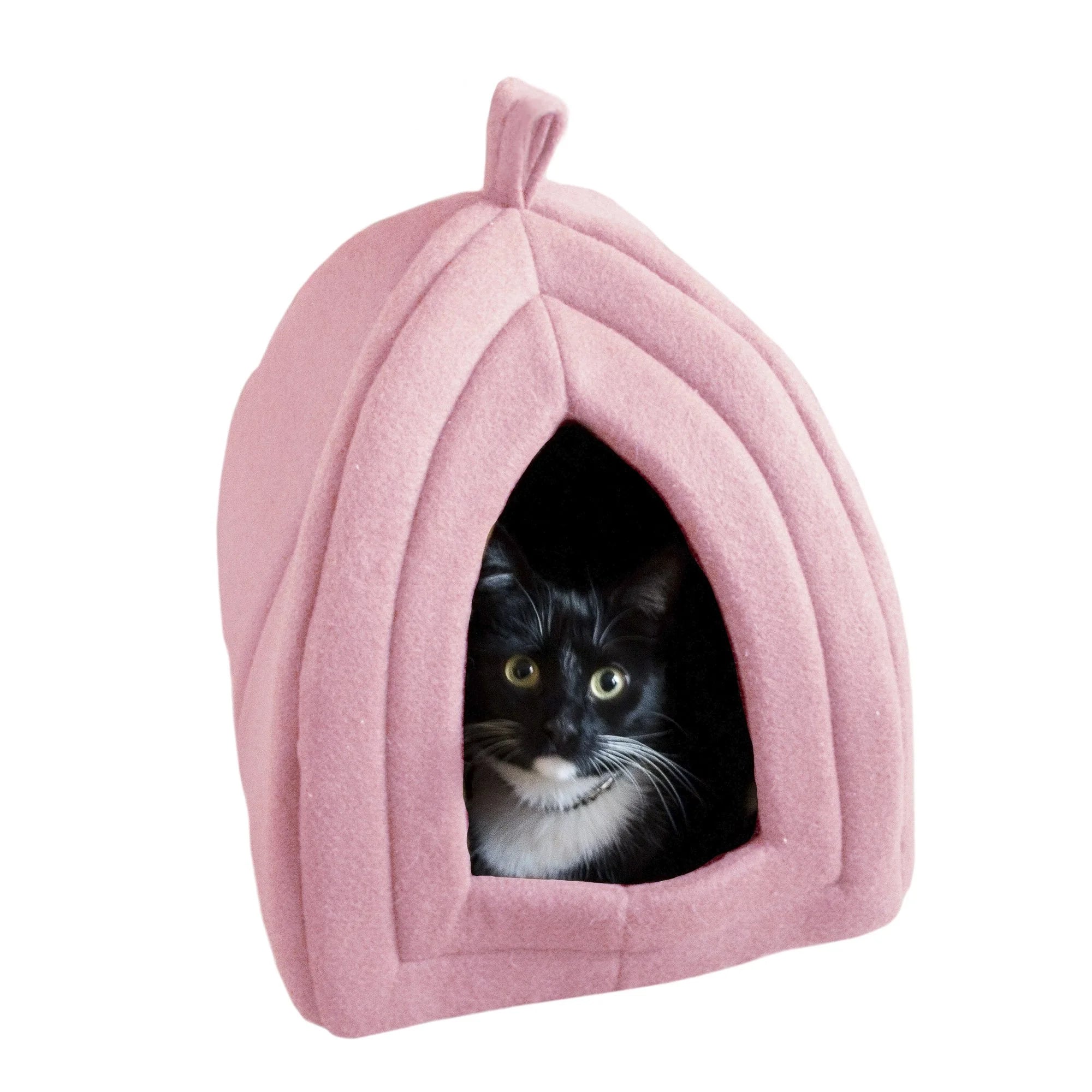 Pink Cat Pet Bed Igloo with Removable Cushion Pad T30187