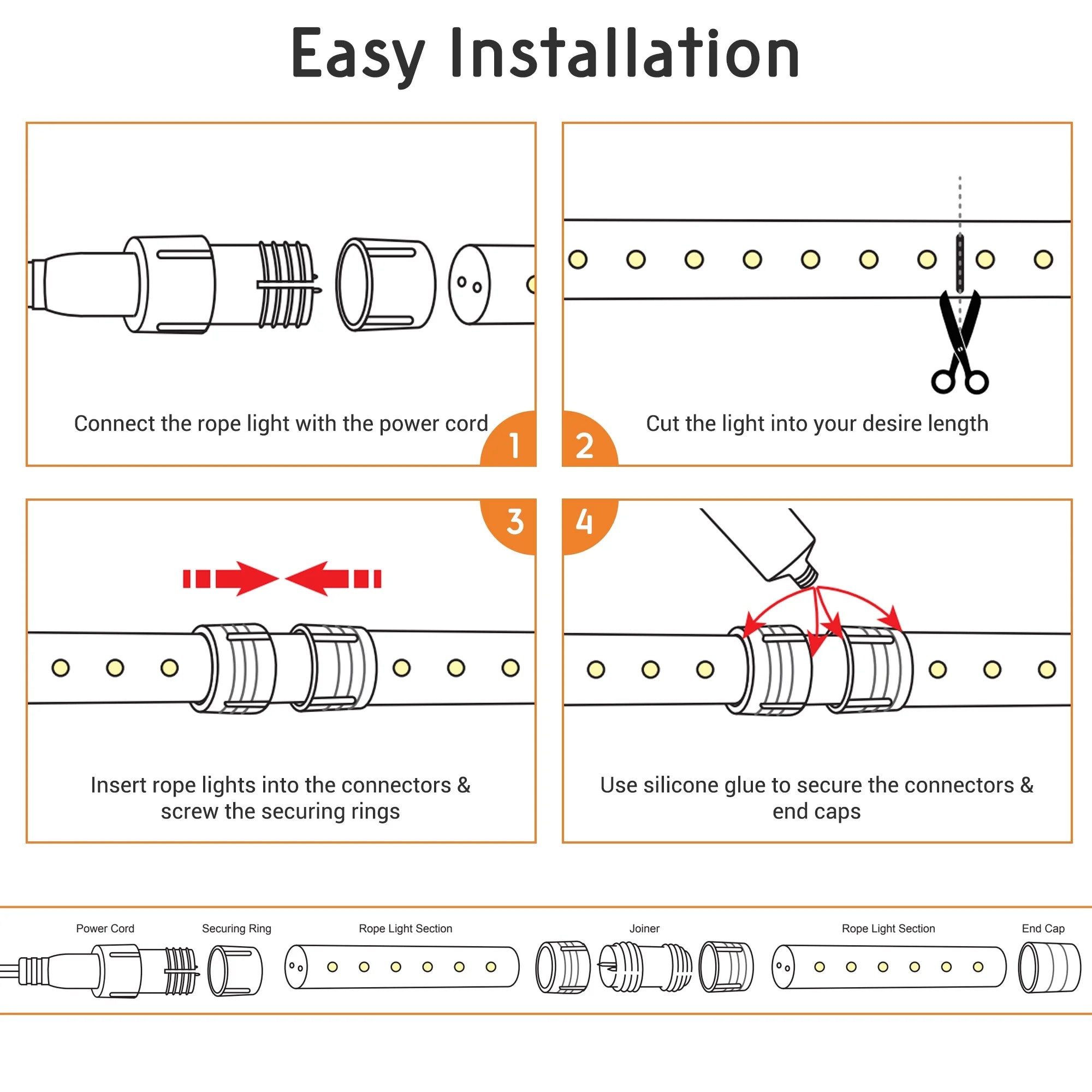 Red Waterproof String Light K908