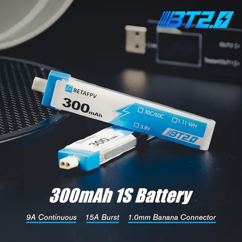 300mAh 1S Battery 3.8V 30C/60C Lipo with 1.0mm Banana Connector L4816