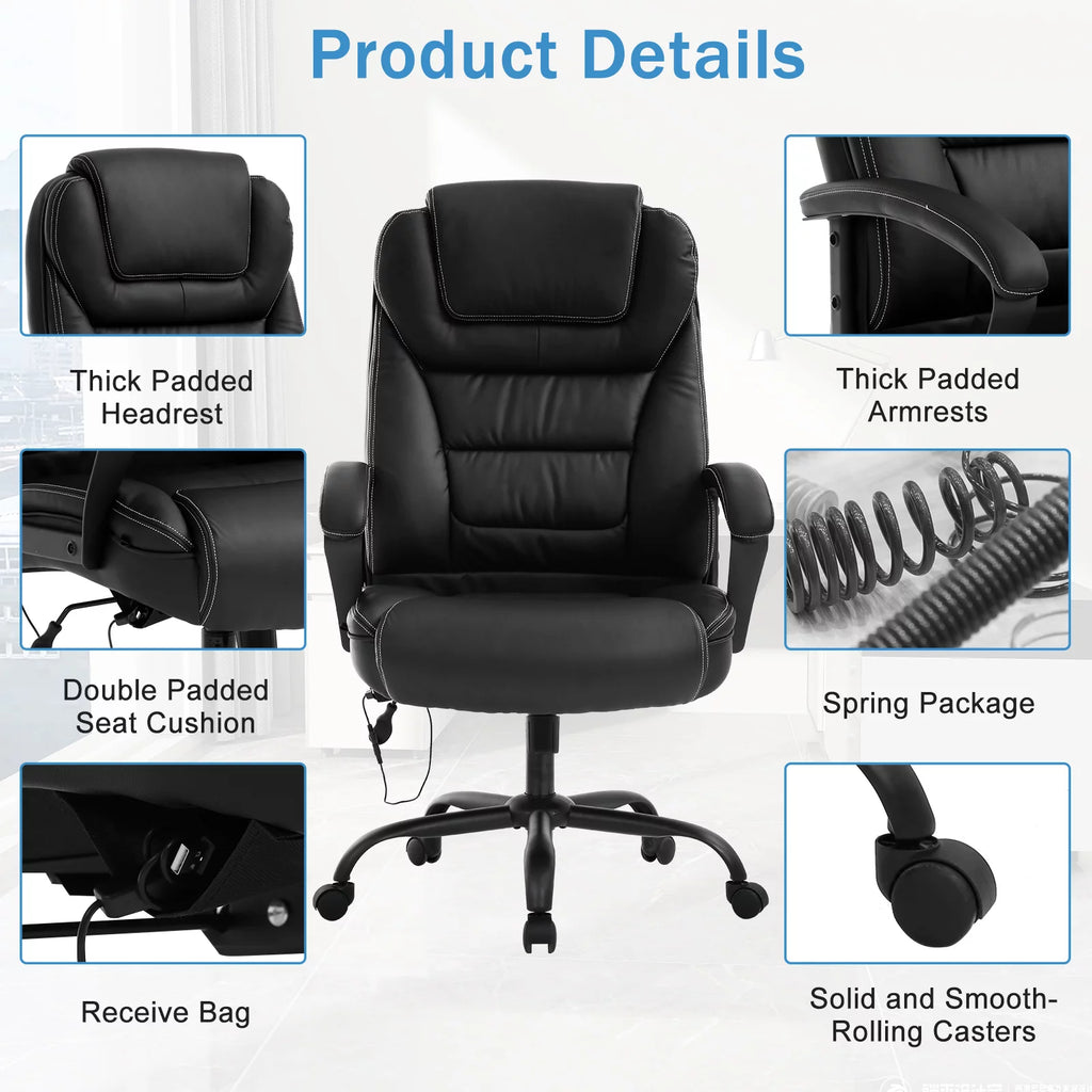 Heavy Duty Ergonomic Office Chair 500 lbs Capacity with Massage R228