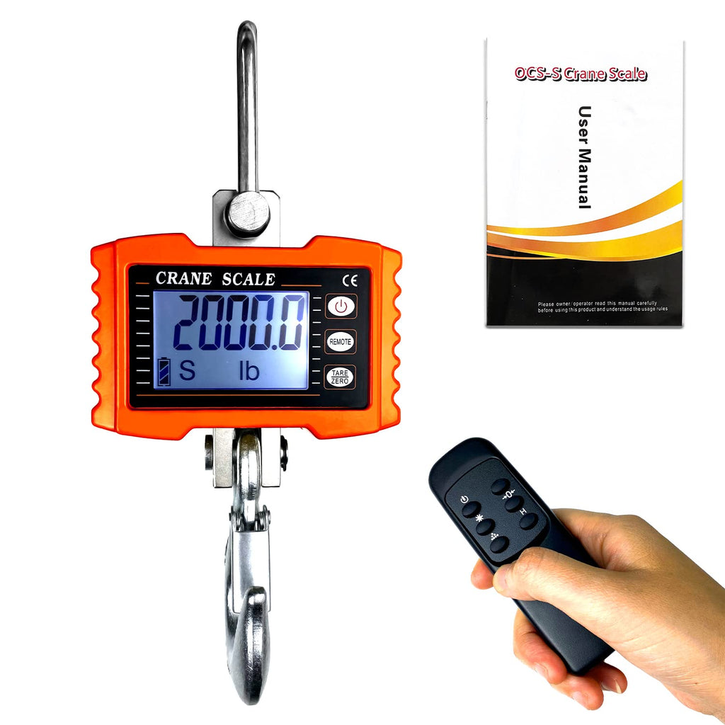 Digital Crane Scale with Remote Control Orange (1000LB-Yellow) Pack of 2 S582