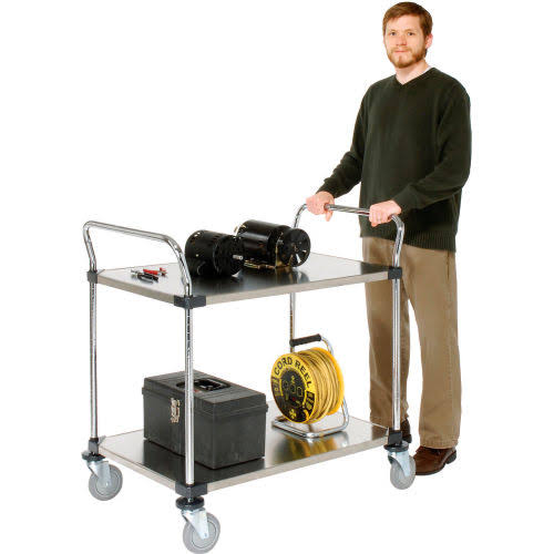 Stainless Steel Utility Cart 2 Shelves 48x24 B819892