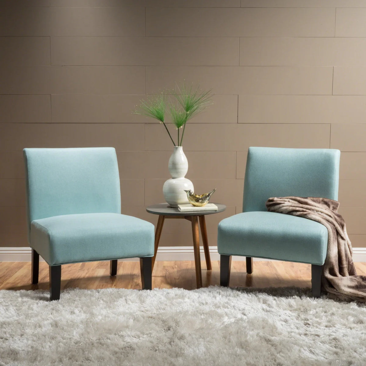 Gray Fabric Slipper Accent Chair R3359