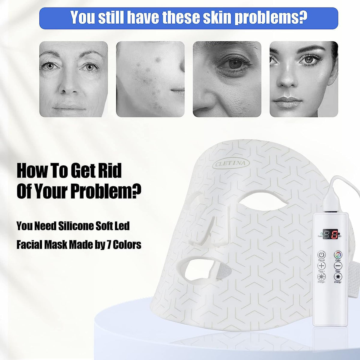 7 Colors LED Face Mask T829