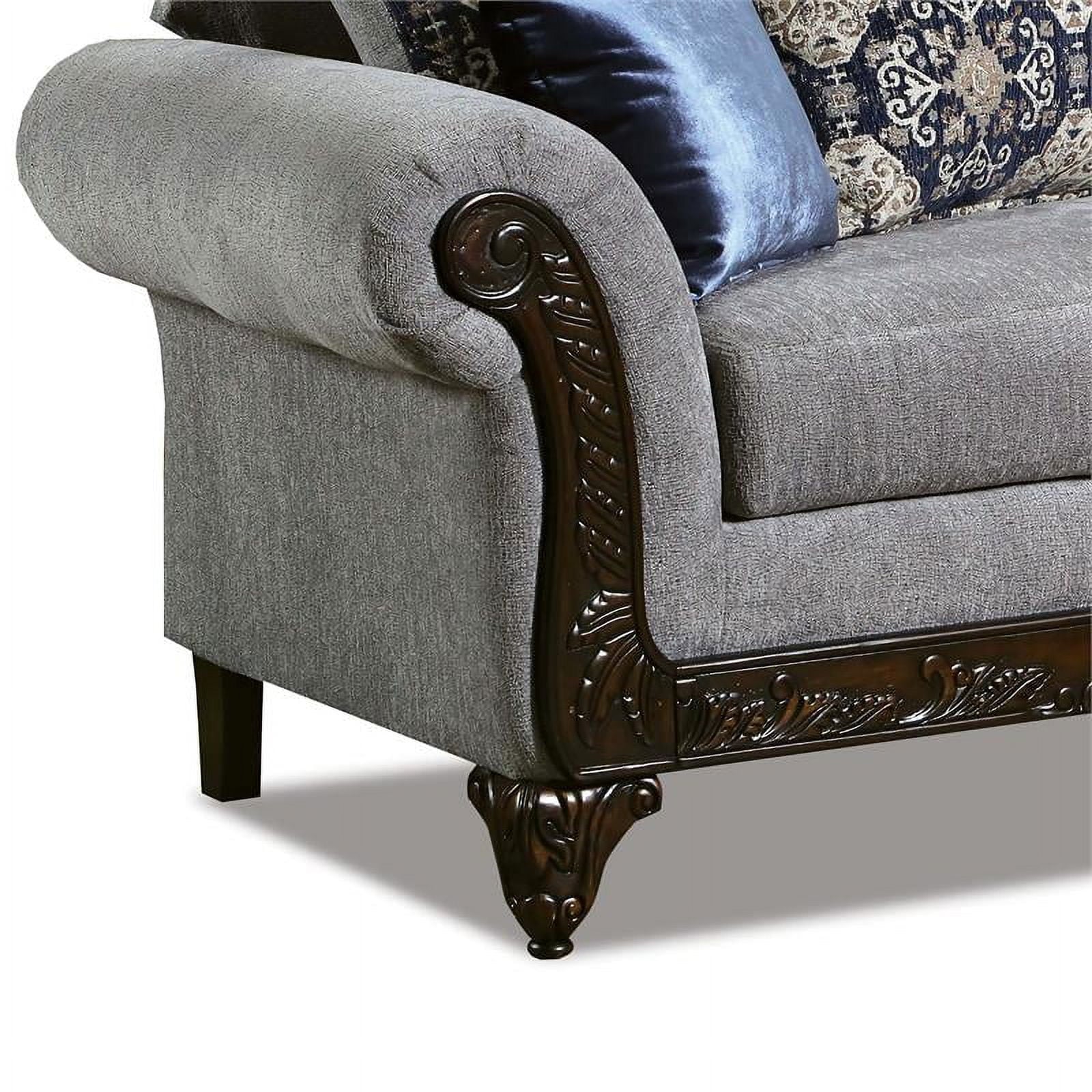 Gray Chenille 2-Piece Sofa Set E159133