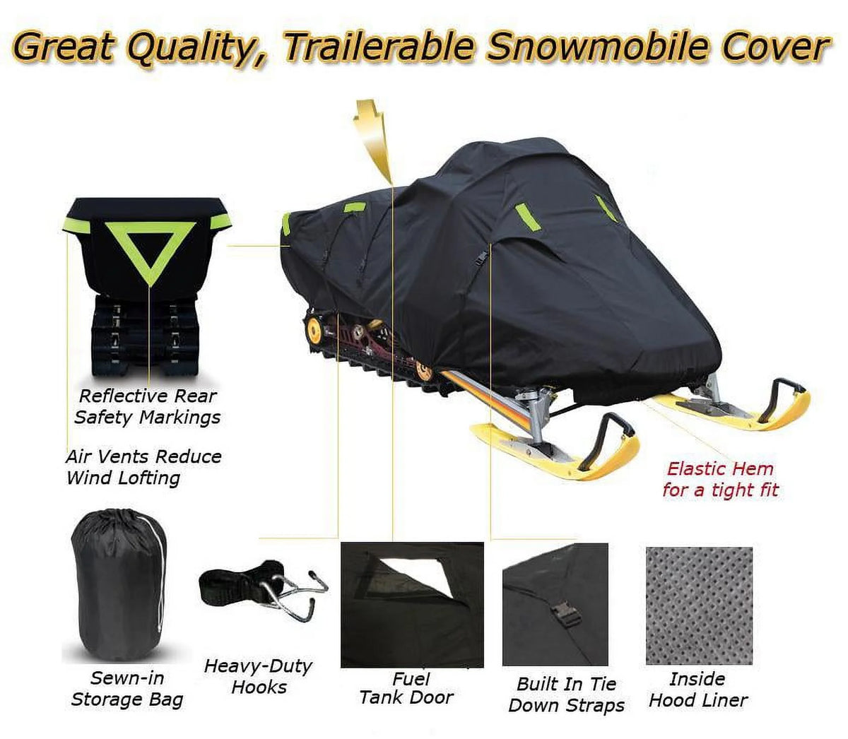 Trailerable 600 Denier Snowmobile Cover F40743