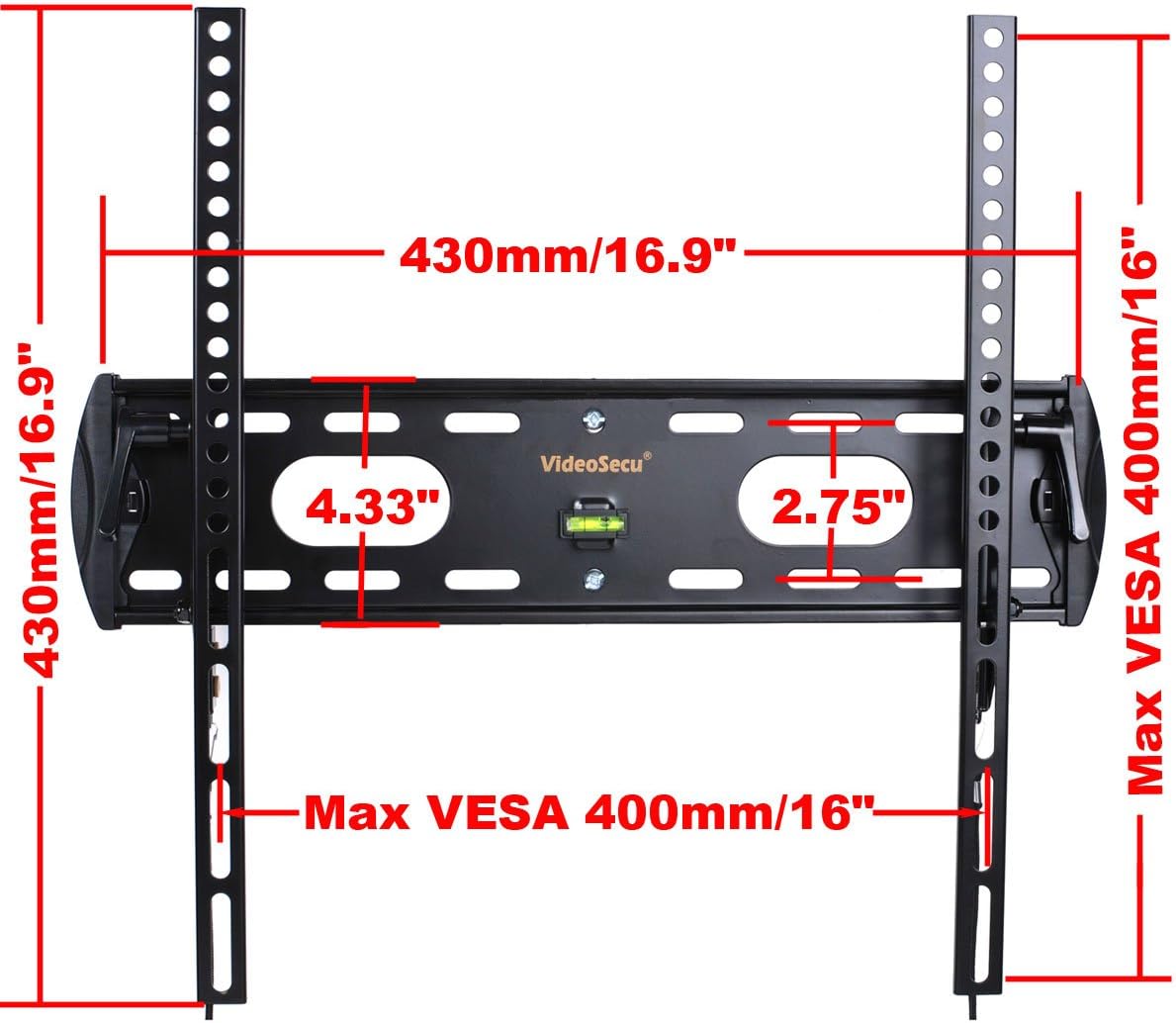 Tilt Low Profile TV Wall Mount for 26"-47" LED LCD TV with VESA 200x100 to 400x400 P73824