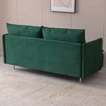 Green Cotton Linen 2-Seat Loveseat Couch O71835