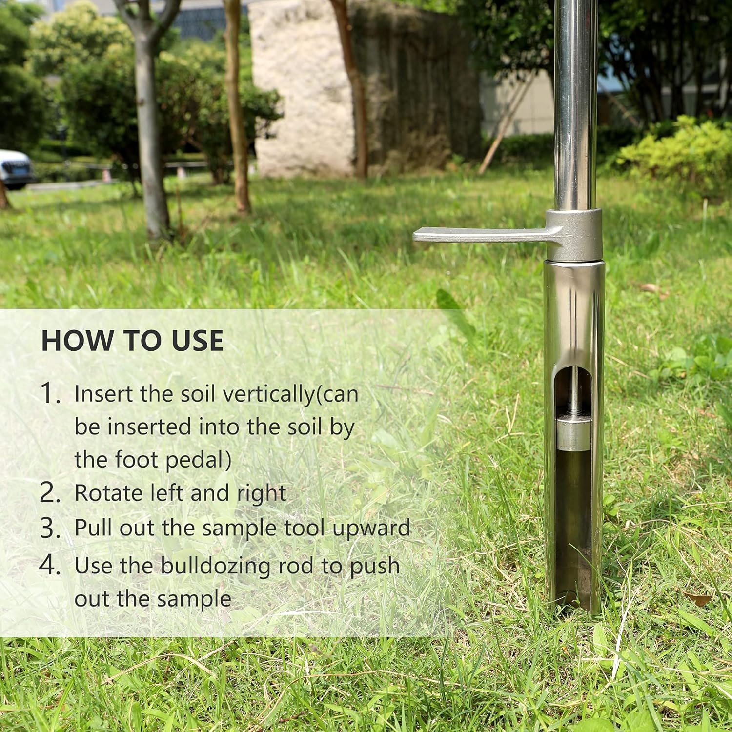 20" Stainless Steel Soil Sampler Probe with Ejector and Foot Pedal, Pack of 2 Q6061