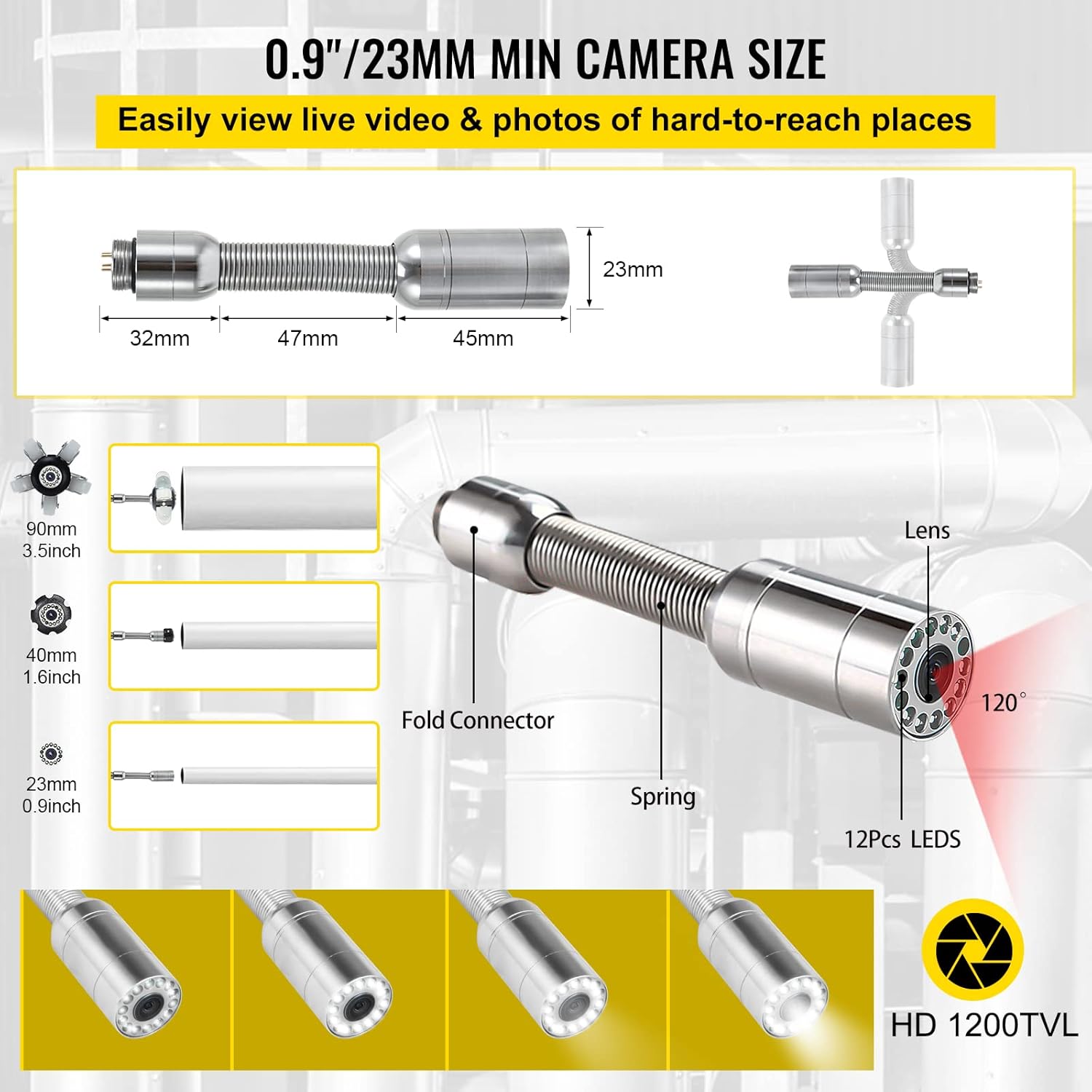 300FT Pipe Inspection Camera with 9 Inch Color LCD Monitor L450371