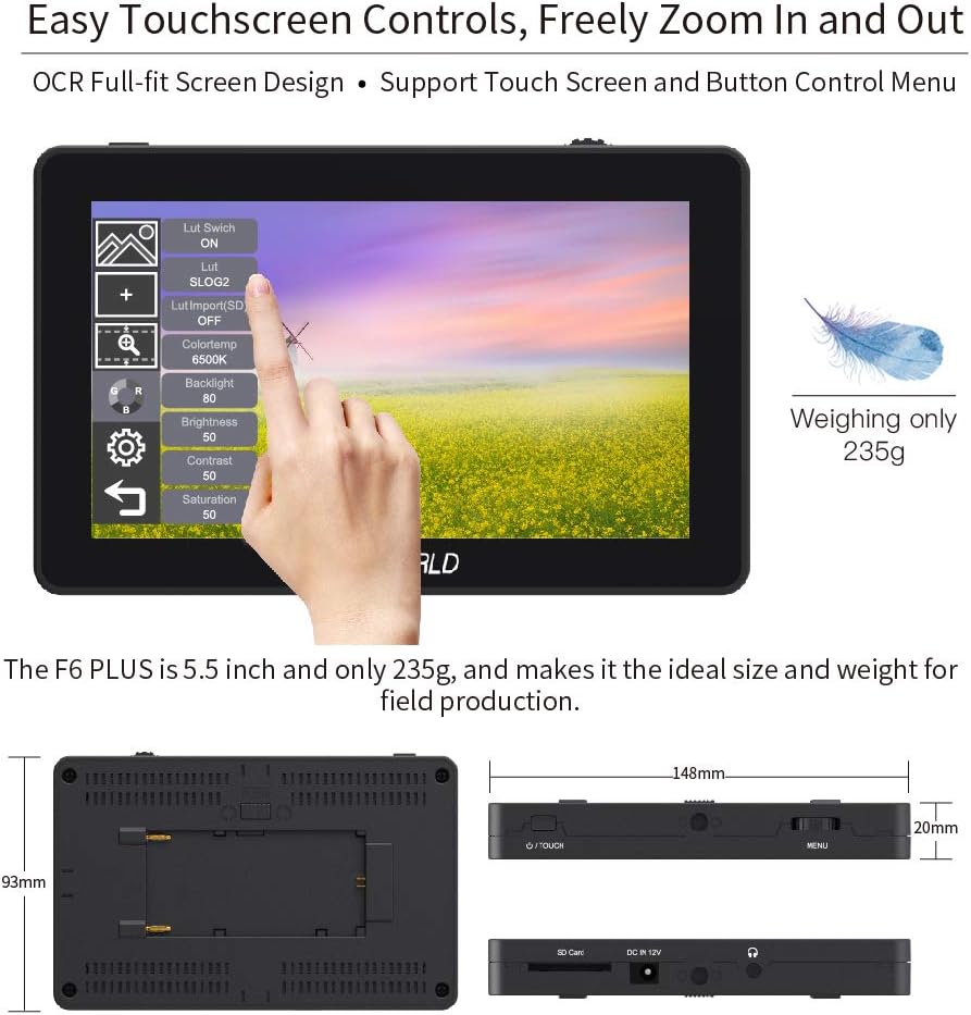 5.5 Inch Touch Screen Field Monitor with 4K HDMI X350