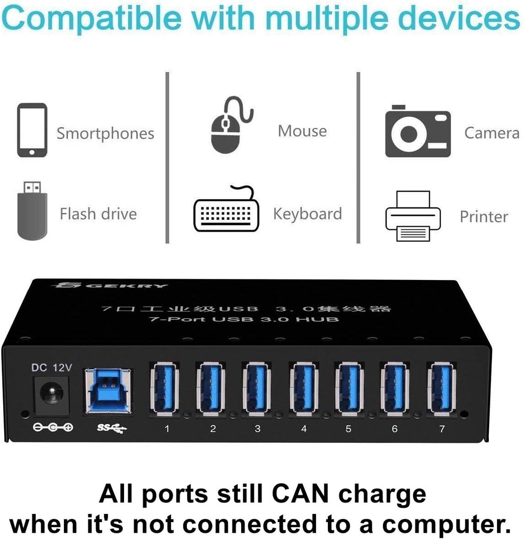 7-Port Powered USB 3.0 Hub with AC Adapter F5637