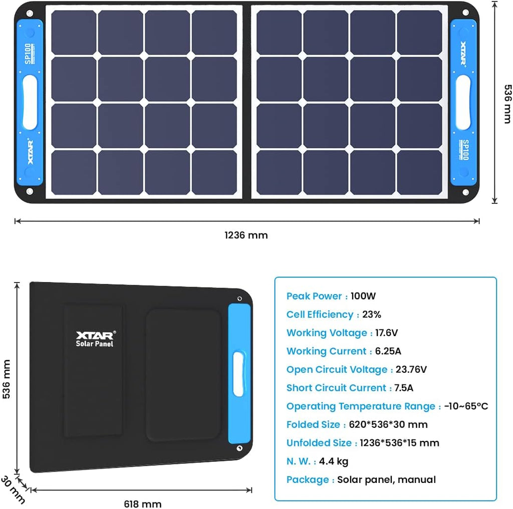 100W Portable Foldable Solar Panel R8113