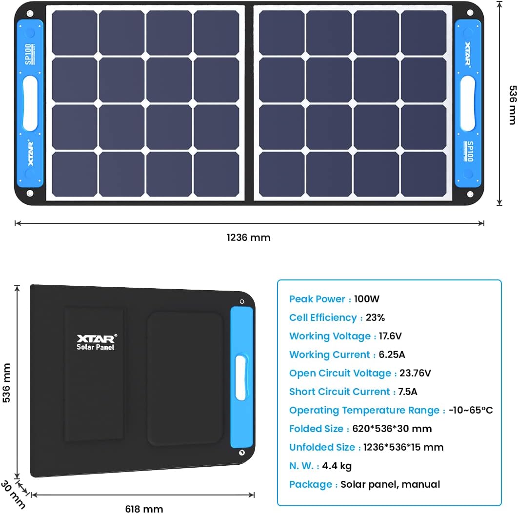 100W Portable Foldable Solar Panel R8113