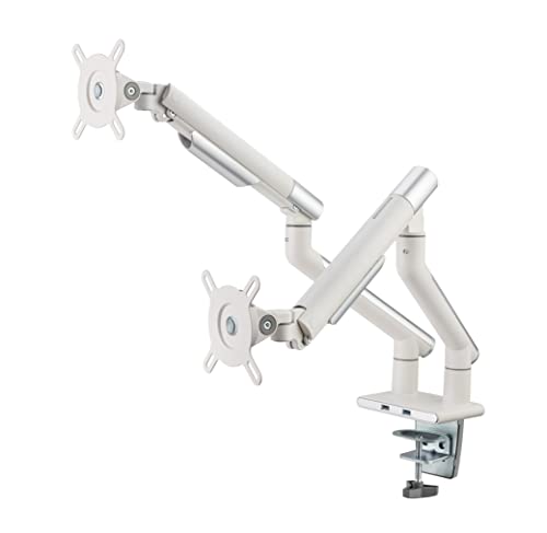 Dual Monitor Arm Mount Stand Desk Adjustable Full Motion VESA 17"-32" Display Grey Black V913