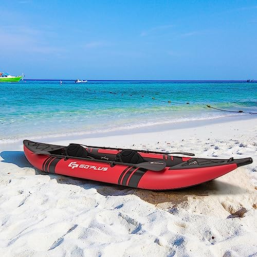 2-person Inflatable Kayak with Aluminium Oars, EVA Padded Seat, Hand Pump, Carry Bag D108932