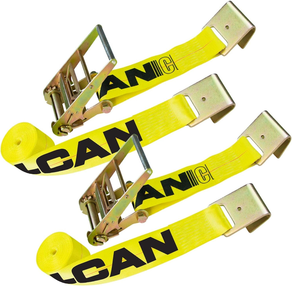 4 Inch x 30 Foot 2 Pack Ratchet Strap with Flat Hooks K7537