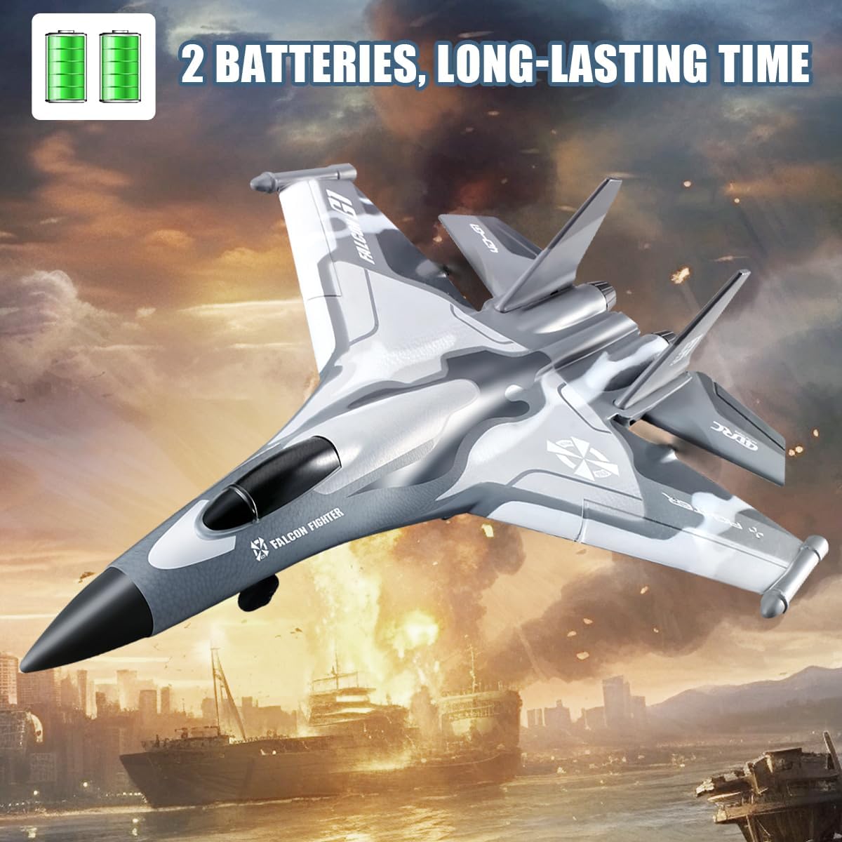 F22 RC Airplane 3 Channel Remote Control Fighter Toy, Ready to Fly, Two Batteries Y34913