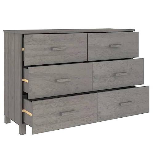 Light Gray Solid Wood Pine Sideboard U964
