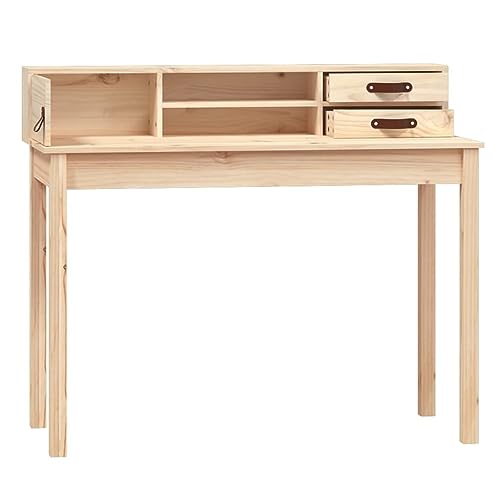 43.3"x19.7"x36.6" Solid Wood Pine Desk X947