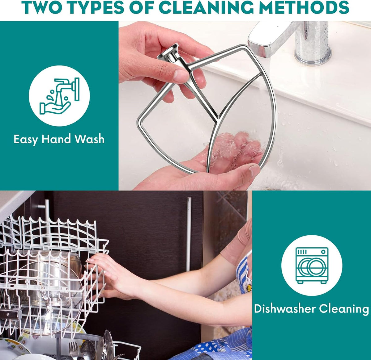 Stainless Steel Flat Beater for KitchenAid Stand Mixer, 5Plus/6Qt Bowl-Lift Paddle Attachment C275951